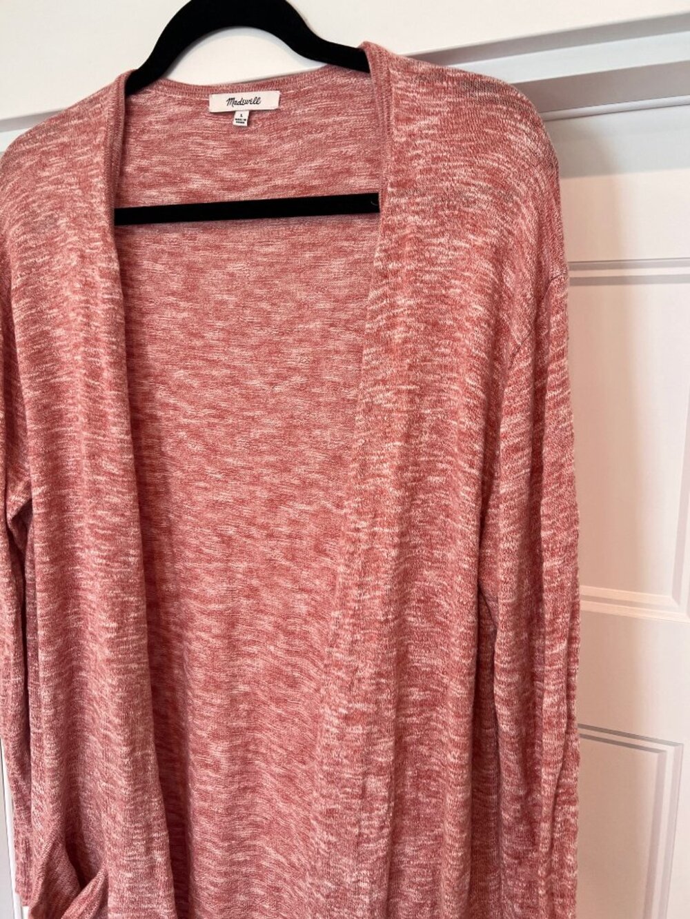 Madewell Summer Ryder Cardigan Sweater in Heathered Rose, Size Large - Picture 3 of 7